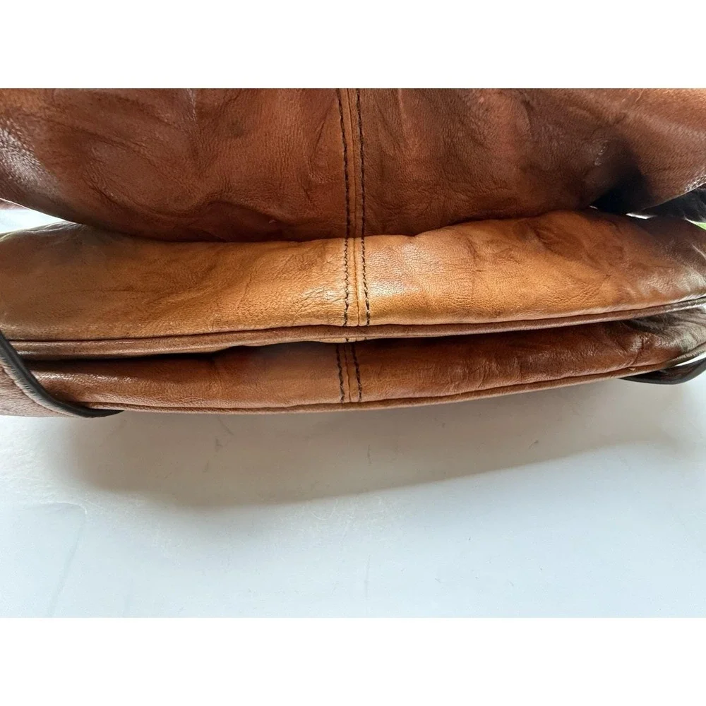 Vintage Hayden Harnett Shoulder Bag Brown Leather